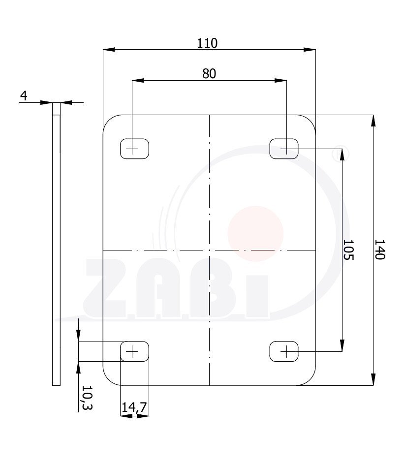 Montážna doska 110x140 mm ZABI