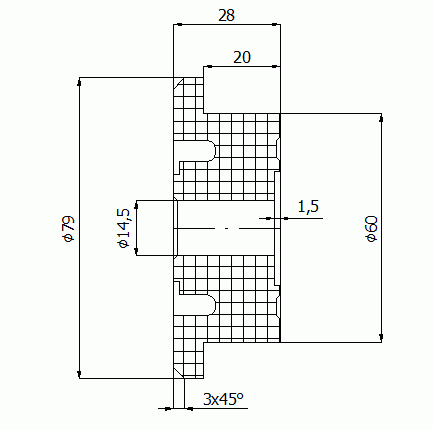 Plastové koleso s nákolkom 79 mm